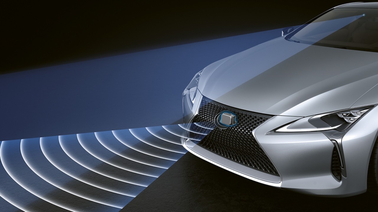 The Lexus LC Convertible's Dynamic Rader Cruise Control animation